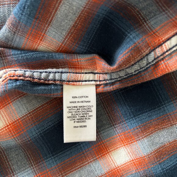 Express Plaid Shirt in Orange and Blue - Picture 7 of 7